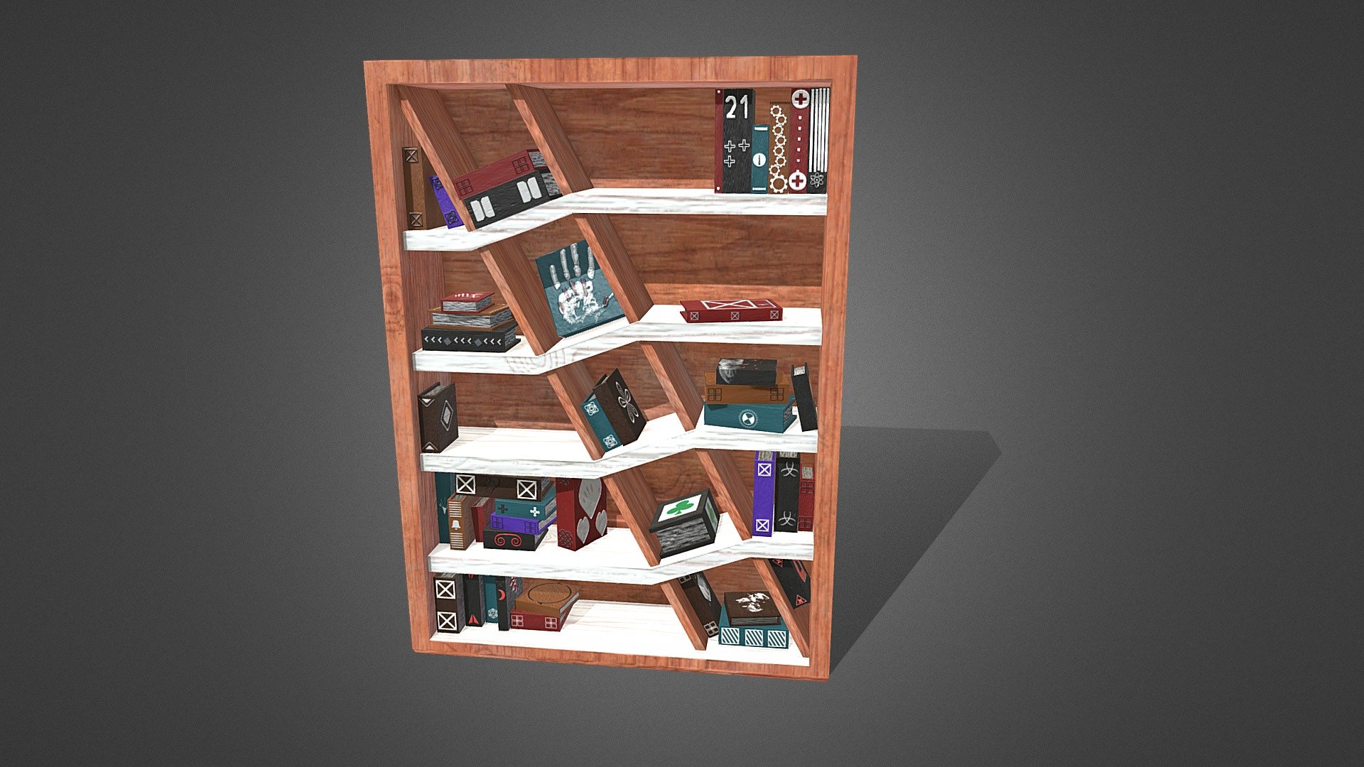 This is LP Bookshelf fill with a lot of LP books. Waiting for your downlaod.

This asset pack contains:

Bookshelf with interesting inside design.

44 LP book with interesting texture.

Technical information:

Texture of books 4096x4096.

Texture of bookshelf 2048x2048.

44 books - 1980 tris, 1980 faces, 1080 verts.

Bookshelf - 556 tris, 556 faces, 308 verts.

Thank you for taking look and leaving like. :) 3d model