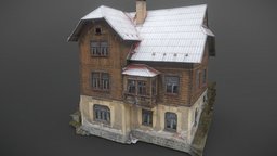 Old wood-panelled villa ruin, abandoned, empty, 3d-scan, urban, century, 20, old, 3d-scanning, 19, covered, th, abandoned-building, lined, abandoned-house, photoscan, photogrammetry, wood, history, panelled