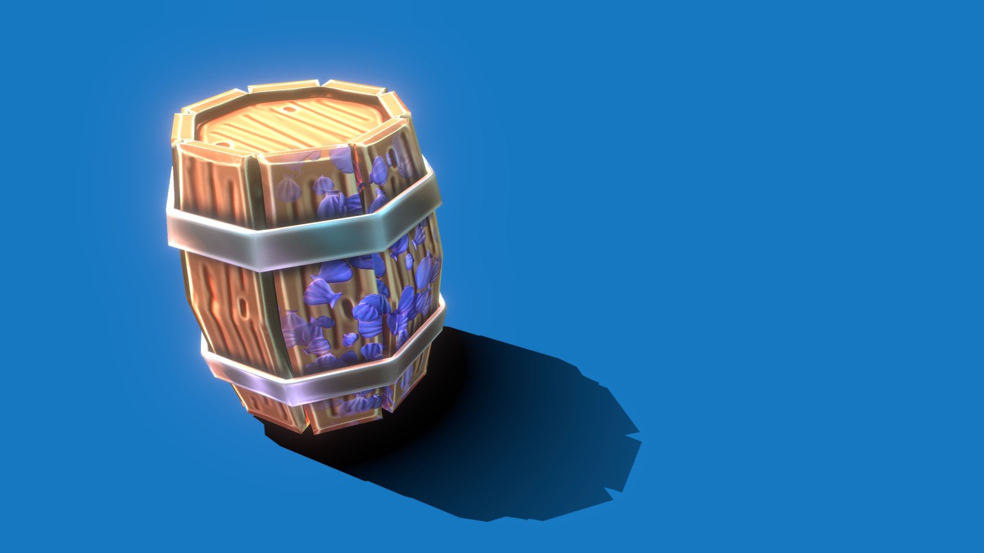 game asset with stilized textures, texture resolution 2000x2000, blend file with high poly and low poly meshes included - Low poly barrel - Buy Royalty Free 3D model by Neoanimator 3d model