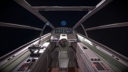 Hi-Rez Spaceships Cockpit Sample spacecraft, shooter, module, jet, unity, asset, game, pbr, lowpoly, model, mobile, ship, modular, space, spaceship