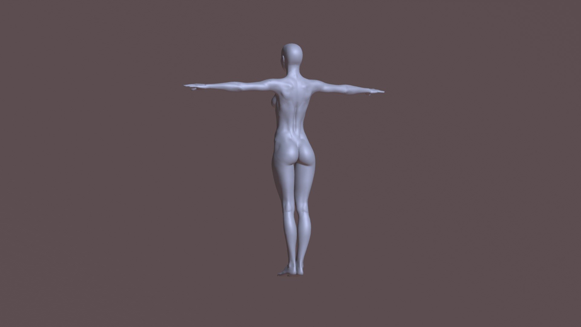 Woman1 T-pose - 3D model by adamo67 3d model