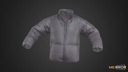 [Game-Ready] Charcoal Padding no hood Jacket topology, no, fashion, jacket, clothes, ar, 3dscanning, hood, charcoal, padding, low-poly, photogrammetry, lowpoly, 3dscan, gameasset, clothing, gameready, noai, fashionscan