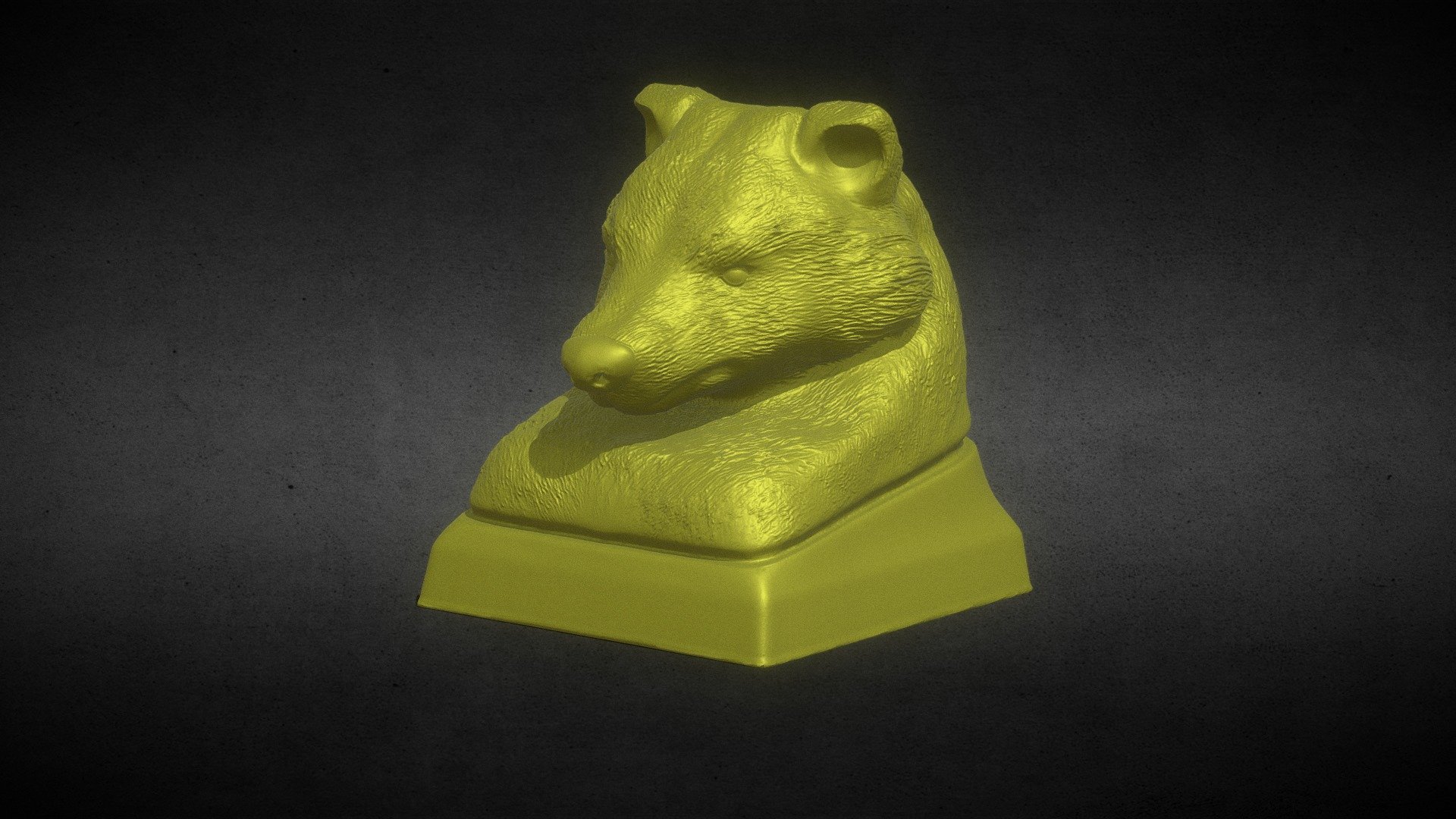 Artisan Keycaps for Mechanical Keyboards. Model on the preview is low poly. STL is added on Additional File.

Screenshot for Keycaps: https://www.instagram.com/p/Cx6isT1P8bN/?utm_source=ig_web_copy_link&amp;igshid=MzRlODBiNWFlZA== - The Golden Badger Hufflepuff Keycap - Buy Royalty Free 3D model by Bigsby Custom 3D (@BigsbyCustom3d) 3d model