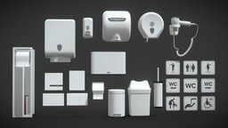 Public toilet accessories white set 153 bathroom, image, roll, bath, shower, dish, toilet, wc, dispenser, public, decor, soap, bidet, sanitary, design, katrin, tork, brabantia, bxg, viega