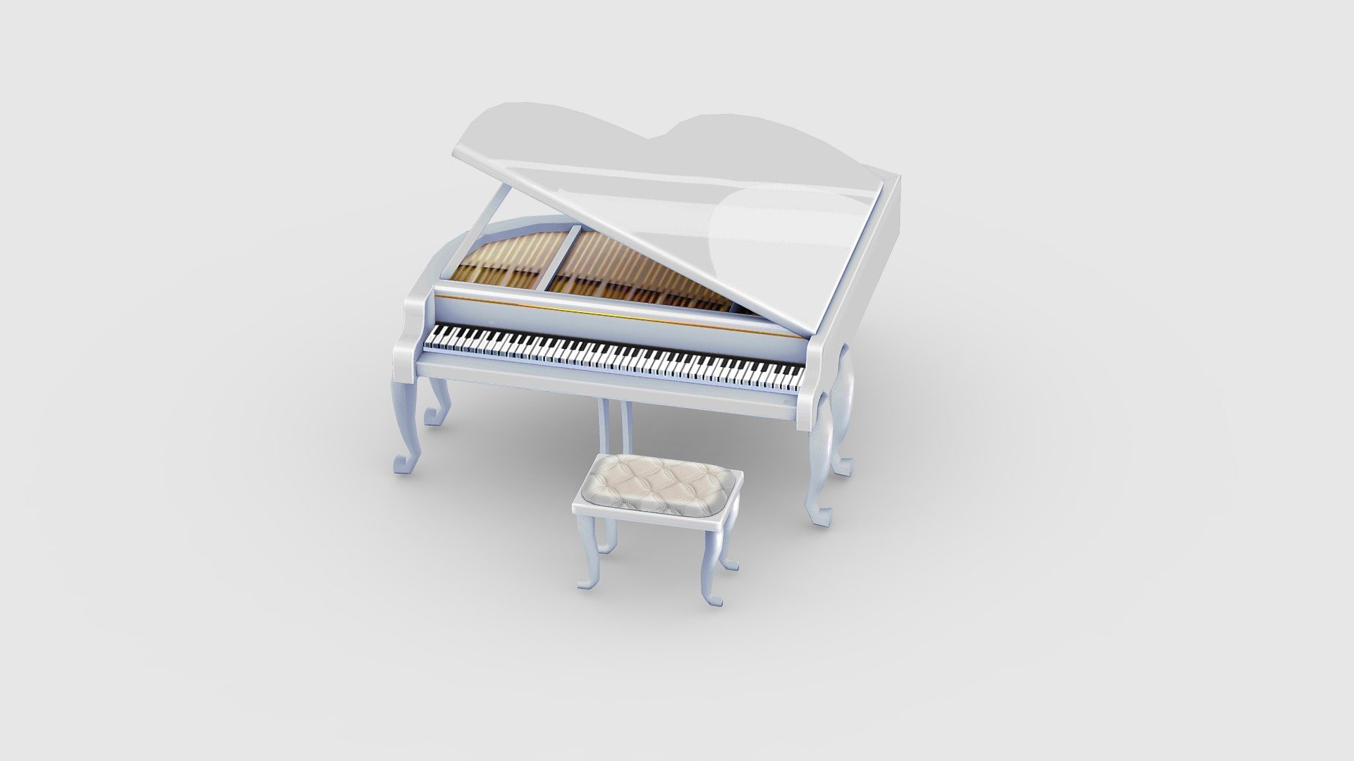 Cartoon piano Low-poly 3D model - Cartoon piano - 3D model by ler_cartoon (@lerrrrr) 3d model