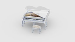 Cartoon piano music, sports, classic, play, concert, lowpolymodel, recital, performing, handpainted, cartoon, piano, stylized, gigs