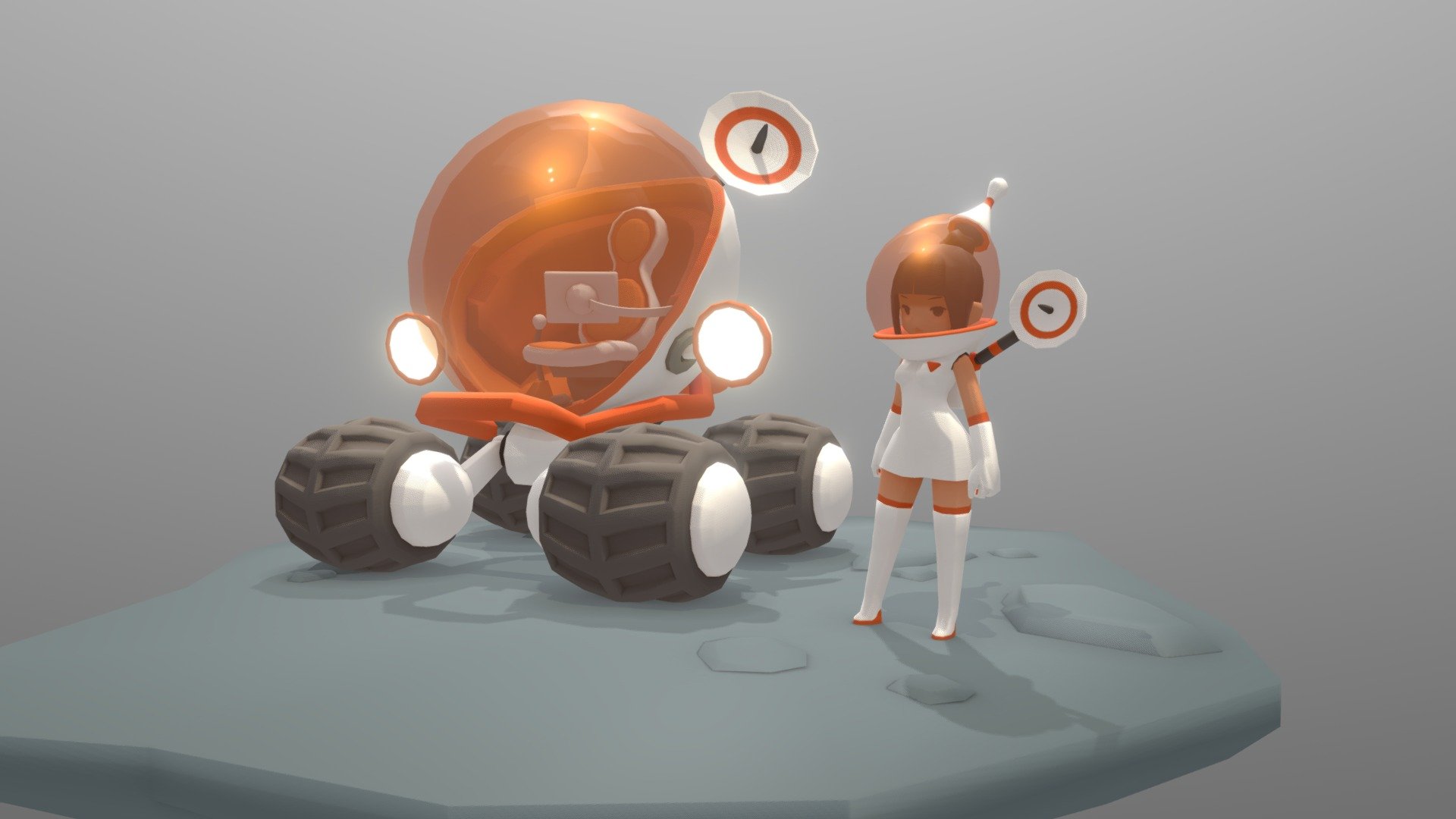 A character from another game I never got to make.
It was supposed to be a retro-futuristic adventure/ frontier building game.
Found some sketches in my old work folder, and decided to make one for practice.

www.togglegear.com - astronaut girl - 3D model by nuulbee 3d model