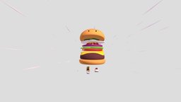Hamburger hamburger, running, characterdesign