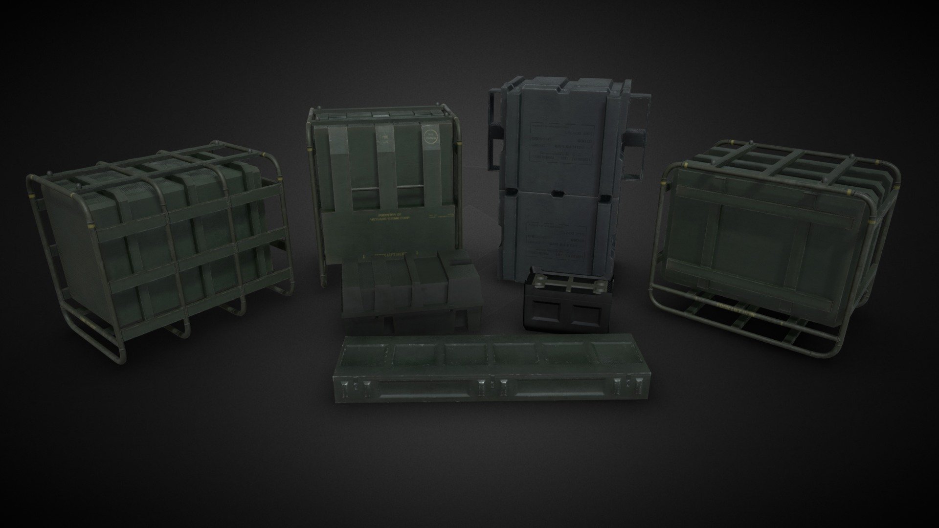 A set of storage props from the movie «Aliens 1986»
All the storage were located in the hangar of the Sulaco spacecraft - Storage set - 3D model by BAA Design (@baa_design) 3d model