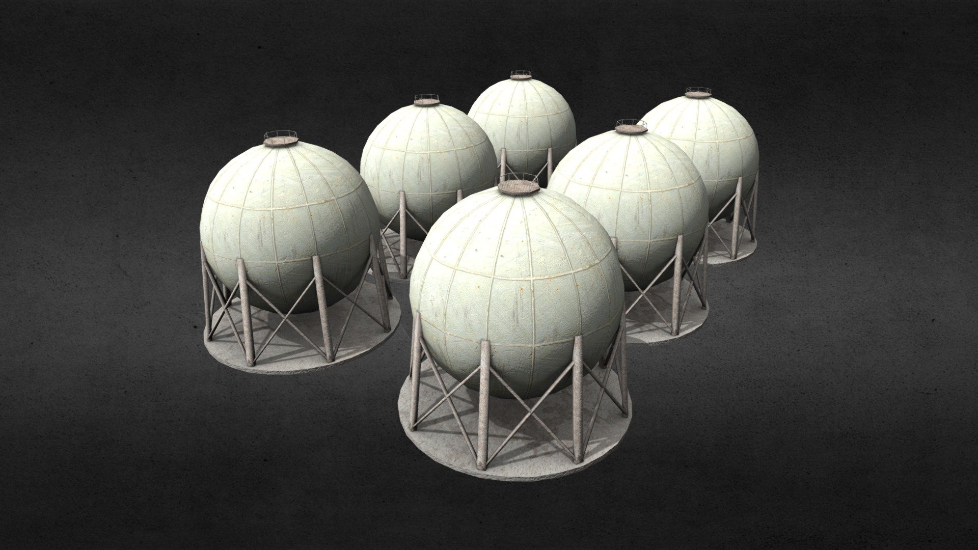 Made for Cities: Skylines - find it here - Spherical Tank Farm - 3D model by Avanya 3d model