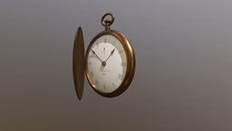Old pocket watch titanic, bronze, clock, prop, vintage, hands, metalic, old, pocket, animation, watch