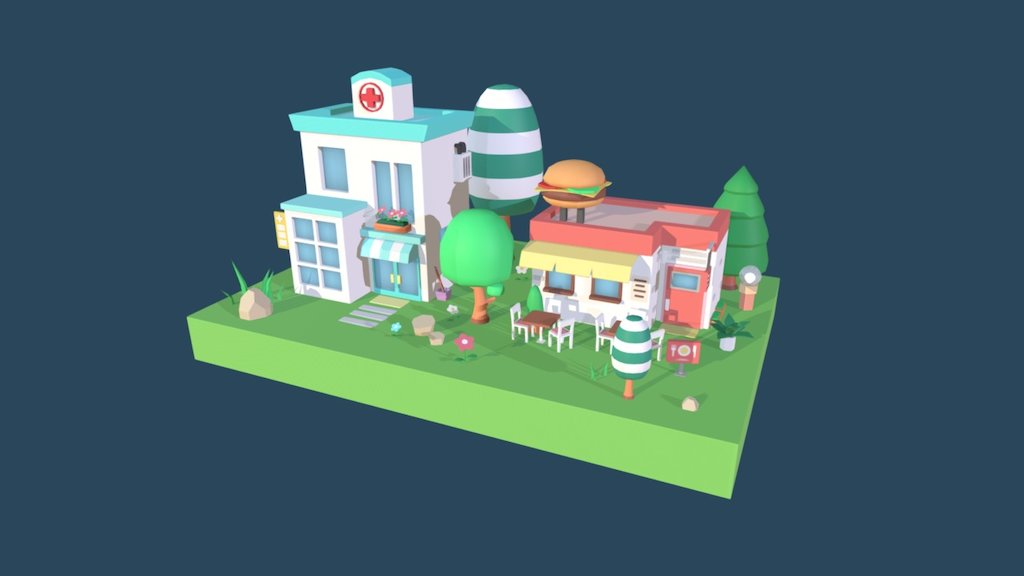 These low poly models are part of my “Cartoon Town - Low Poly Assets” pack, available on the Unity Asset Store. You can find more informations on my website ricimi.com or check out  gamevanilla.com 3d model