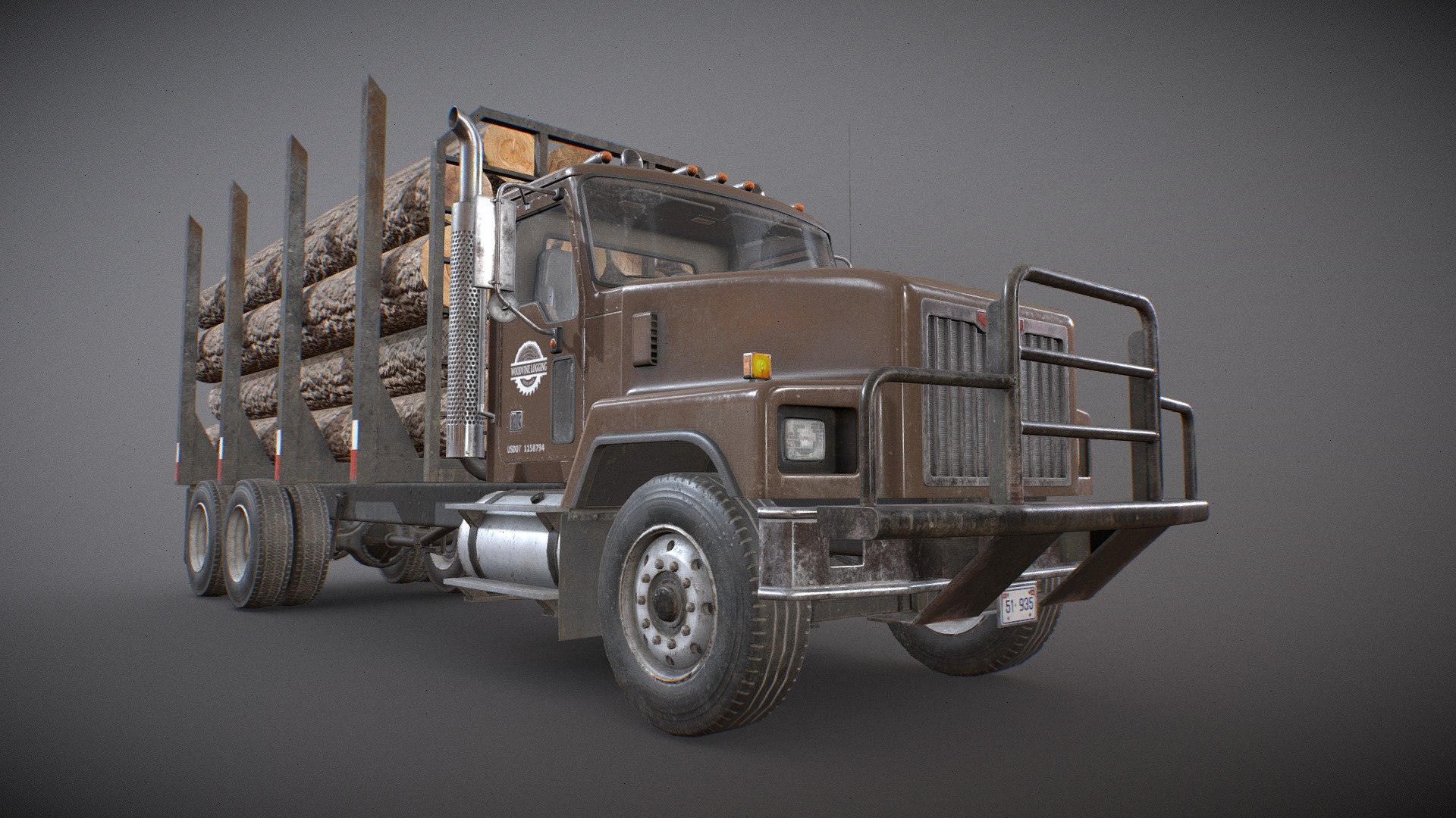 Low Poly 3D model of a generic Classic Logging Truck:




Real-world scale and centered.

The unit of measurement used for the model is centimeters

Doors, wheels and steering wheel are separated and can be easily removed or rigged/animated (model not animated).

Interior and logs are separate objects to detach if needed.

PBR textures made in Substance Painter

All branding and labels are custom made.

Model also compatible with other &ldquo;Classic Truck