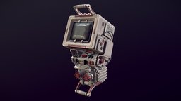 Portable Arcade Machine computer, backpack, machine, lowpoly, gameart