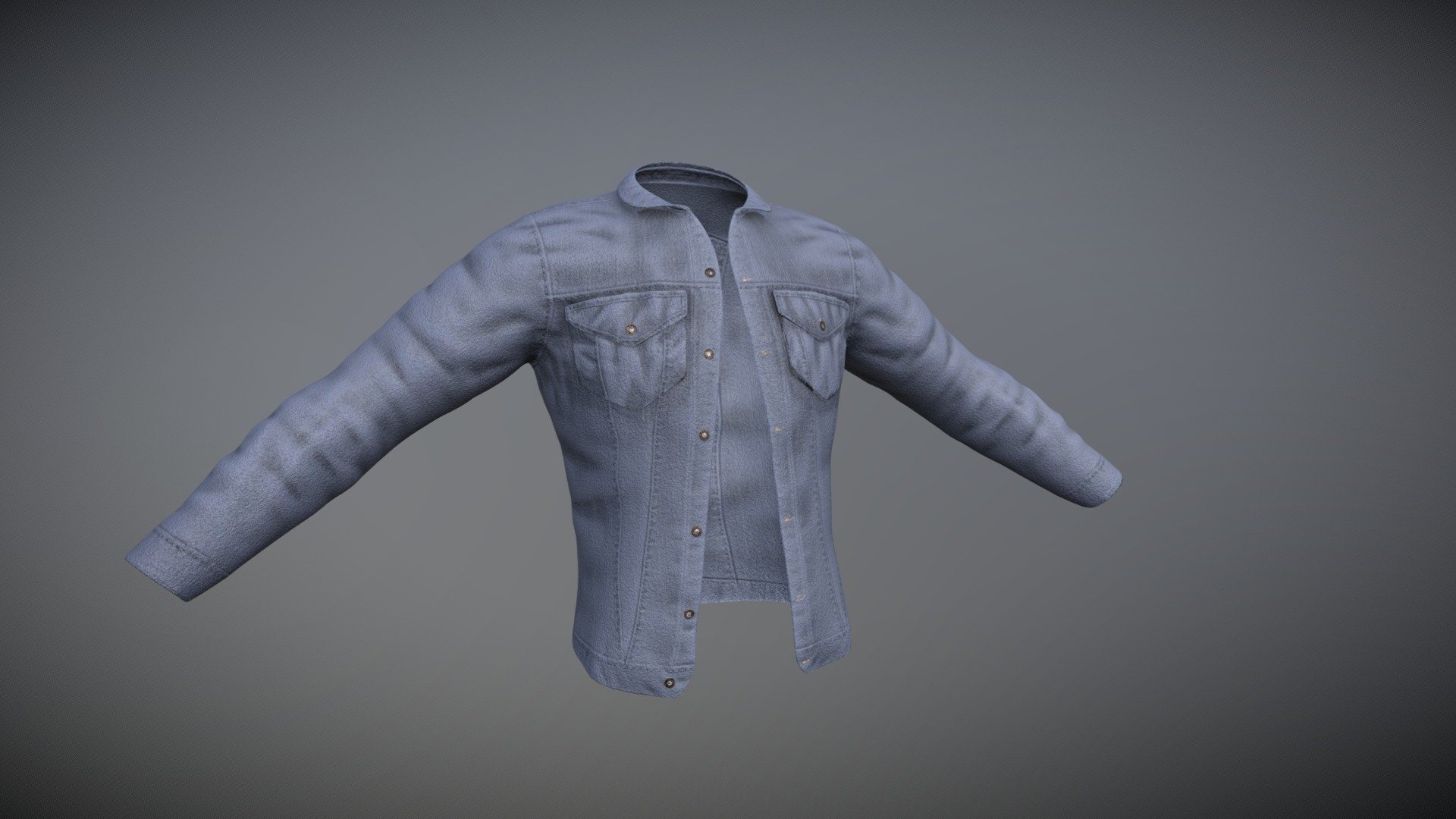 Modeled in maya, Scultped in Zbrush, Textured in Substance Painter - Jean Jacket Sculpt - 3D model by JerryTheCreator 3d model