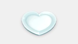 Cartoon heart shaped plate plate, hotel, restaurant, bowl, valentine, love, dish, dishes, kitchen, kitchenware, loved, romantic, lowpolymodel, handpainted