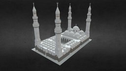 Quba Mosque Saudi Arabia 3D Model islam, urban, skyscraper, town, mosque, cityscape, tourist, saudi, attractions, quba, hajj, masjid, madina, architecture, city, building, madinah, umrah, qubamosque