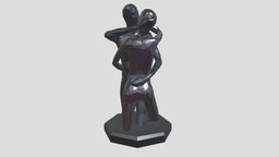 French geometric design marble lovers statue