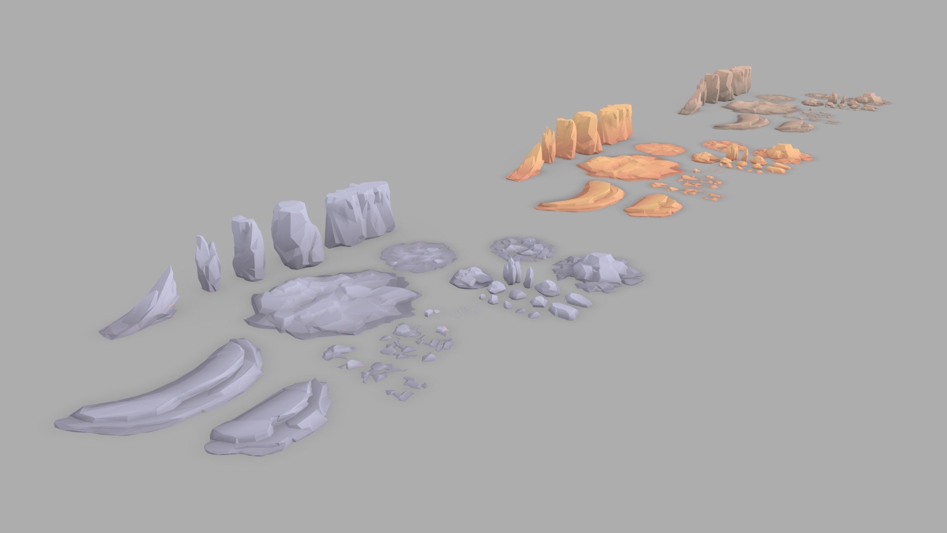 Low poly rocks, optimized for game development! All rocks share one material - Low Poly Rocks - 3D model by LottelluStudio 3d model