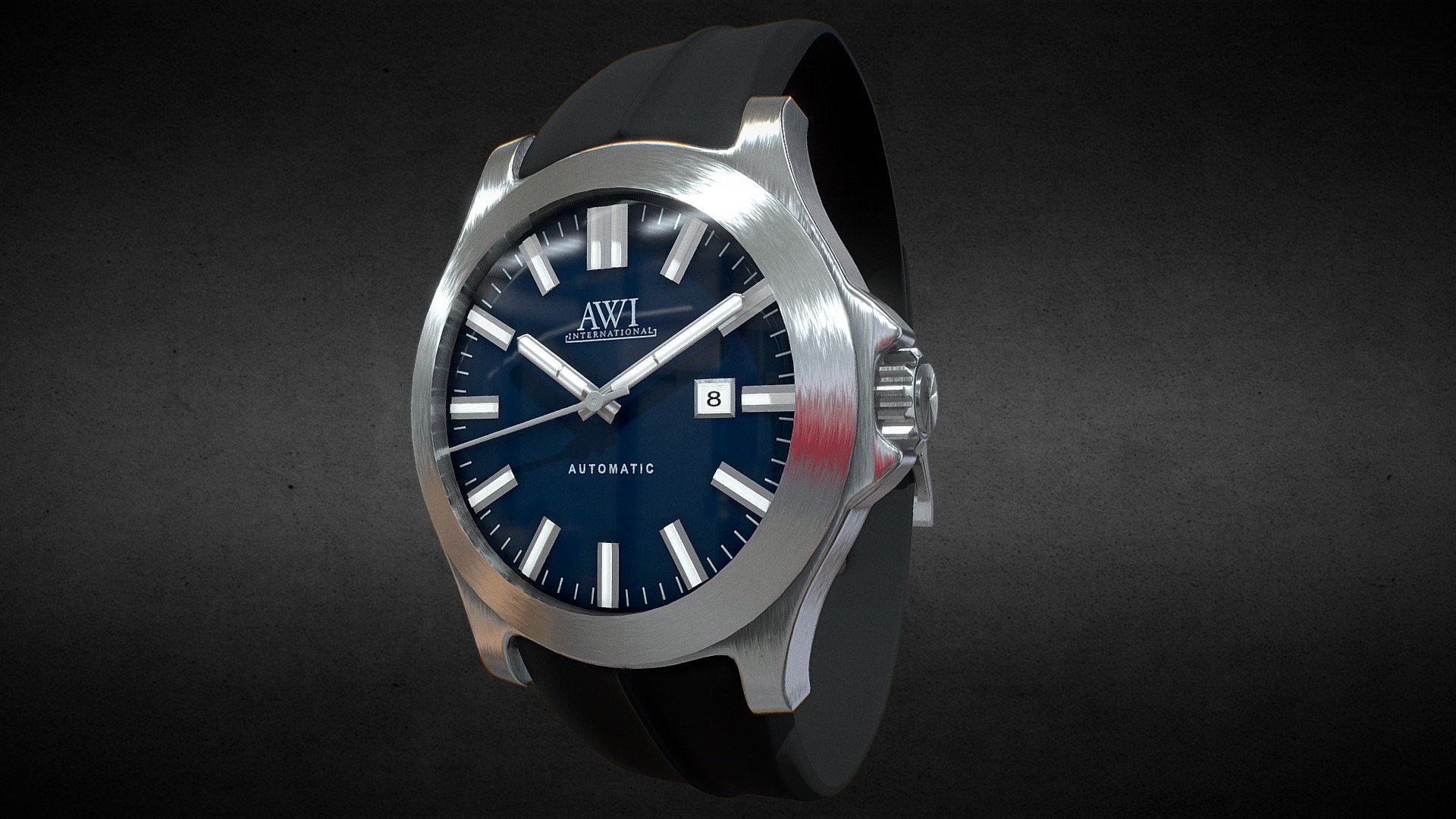 Awesome stainless steel AWI AW5008A.K Men's Automatic Mechanical Watch․
Use for Unreal Engine 4 and Unity3D. Try in augmented reality in the AR-Watches app. 
Links to the app: Android, iOS

Currently available for download in FBX format.

3D model developed by AR-Watches

Disclaimer: We do not own the design of the watch, we only made the 3D model 3d model