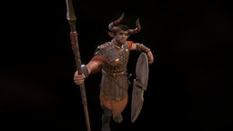 Kusarikku warrior, centaur, substance, character, game, blender, lowpoly, creature, zbrush