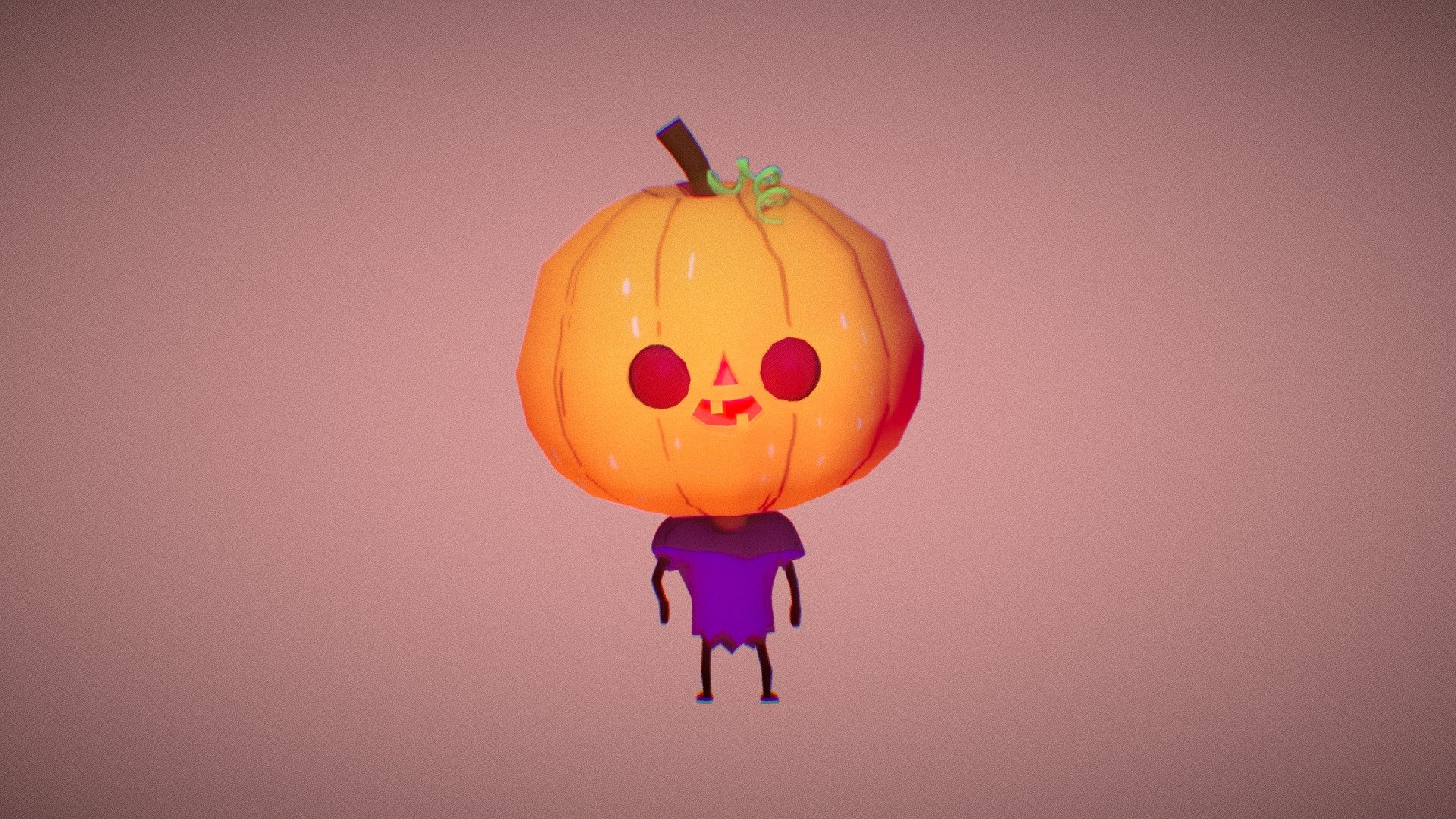 Jack-o-Lantern [GAME READY ASSET]

[Model]
-Low Poly model - 2.6k poly faces/5k tris.
-UV's unwrapped and Non-Overlapping.
-Clean Topology.
-100% Good results for light baking in any game engines.

[Textures]
-Model comes with 2K PBR textures (includes BaseColor, Roughness, Ambient Occlusion, Sub-Surface Scattering).
-Tightly packed and optimized textures.

[Animation]
-Rig supports all the Mixamo animation
-Rigged efficiently and named properly. 
-Comes with Idle, Walk,Run and Dance animation&hellip;although any animation in mixamo will work for this character.

[File Format]
.fbx file included, please contact me if you require maya format 3d model