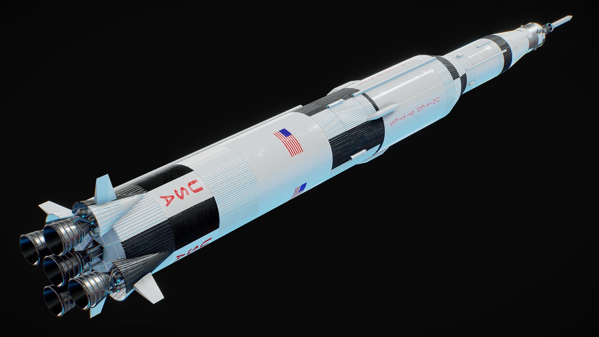 Saturn V rocket - 3D model by TAIGA-ZOE 3d model
