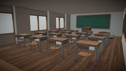 Anime Classroom classroom, maya-2016, game, anime, simple