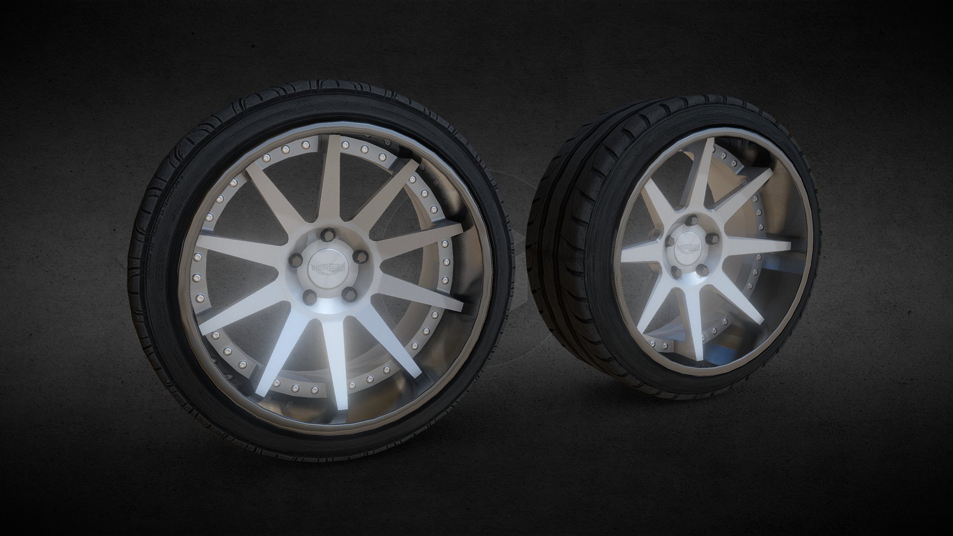Wheels from Mad Mike's MadBul drift car. Built for an Assetto Corsa mod 3d model