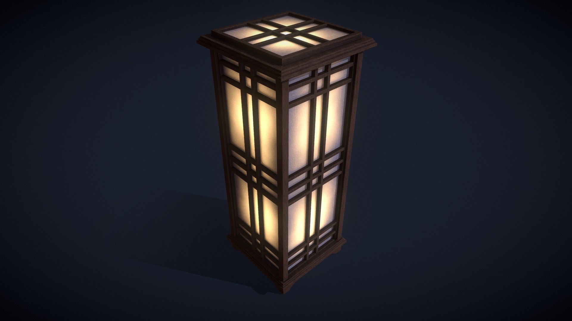 Japanese table lamp, highly detailed

General Infos:

Clean low poly mesh
Real world scale, units = cm
High resolution PBR textures 2048 x 2048

Textures:

BaseColor / Albedo
Normal
Ambient Occlusion
Roughness
Emissive
 - Japanese lamp - Buy Royalty Free 3D model by pixbox 3d model