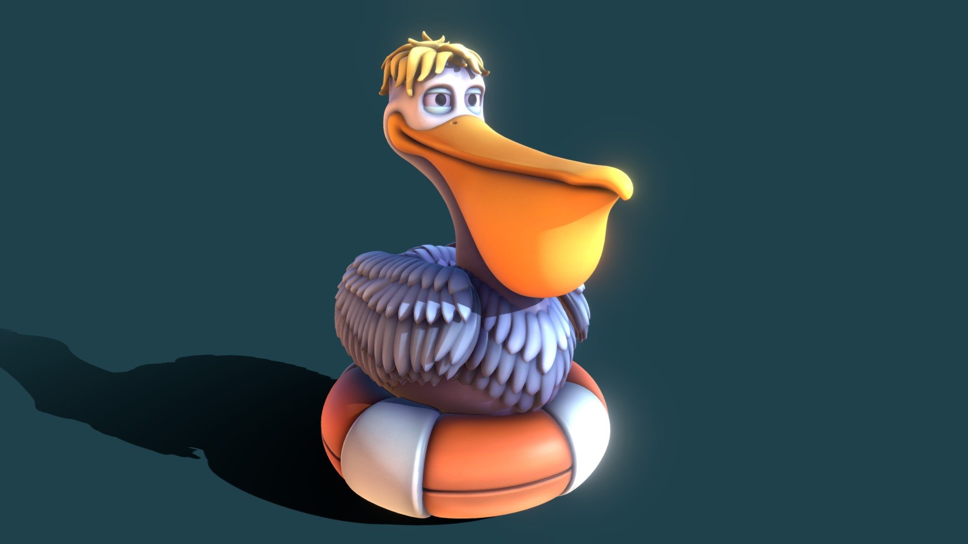 Cartoonish Pelican model, made for 3D printing. It will be ready for download soon! - Cartoon Pelican - 3D model by BlackSpire 3d model