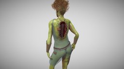 Huldra Low Poly Character Rig Animation forest, scandinavian, woman, folklore, wield, skelet, weapon, character, lowpoly, female, creature, animation, fantasy, huldra