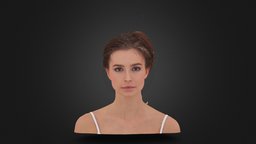 Groom 3D Reference Malin 10 hair, people, head, woman, groom, refereence, brownhair, photogrammetry, scan, female, 3dsk