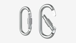 Oval shape climbing carabiners.rar security, lock, carbine, knot, mountain, equipment, rope, climbing, extreme, metal, safety, carabiner, strength, mountaineering, 3d, pbr, sport