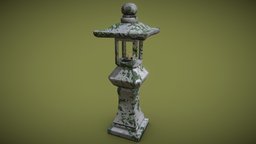 Stone Lantern lantern, japan, brazier, substancepainter, substance, stone, light, japanese
