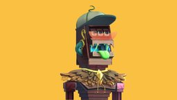 Robo Slotie mechanical, card, trade, 2d, crypto, nft, handpainted, lowpoly, stylized, robot