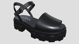 Monolith Platform Sandals Prada Black