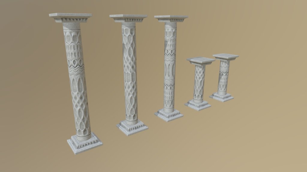 Blender, Substance Painter - Columns - 3D model by tomaszc 3d model