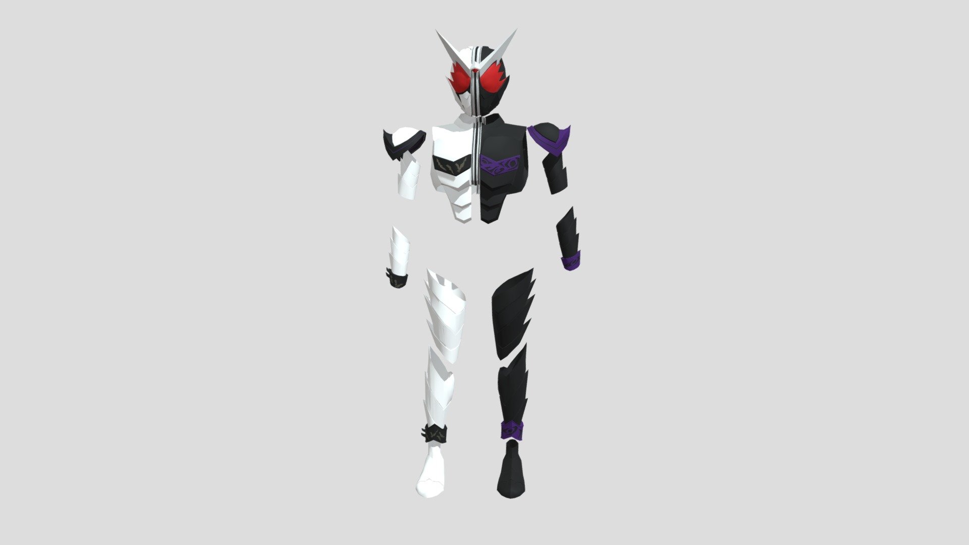 Full suit kamen rider W form Fang Joker - full suit Fang Joker - 3D model by GunGin 3d model
