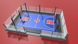 Basketballcourt basketball, sports, basketballcourt, lighting, 3d, blender, blender3d, textured