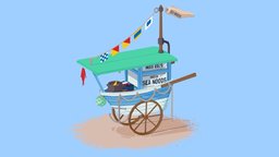 Miss Eels Fresh Sea Noods food, fish, cart, soup, ramen, nautical, cel, streetfood, noods, substancepainter, substance, handpainted, stylized, sea, boat, streetfoodchallenge