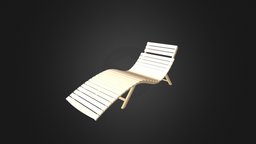 Wooden Deck Chair D Model wooden, garden, exterior, deck, furniture, sunbed, backyard, chair, wood, light