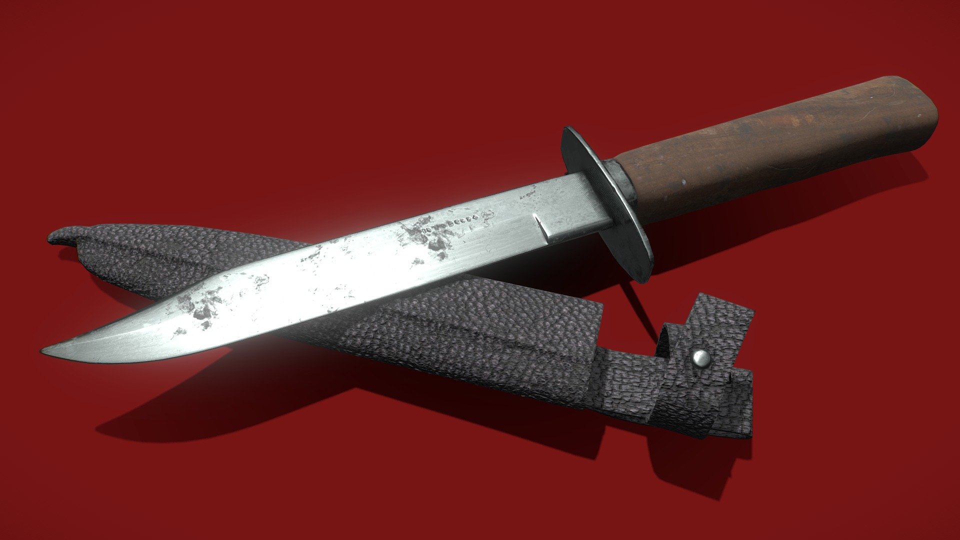 Model of a knife, widely used during the Great Patriotic War. Made in Blender for a personal project. Textures made in Quixel Mixer. This model is intended to be used in videogame 3d model