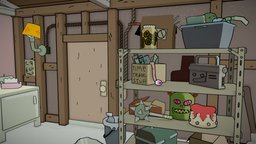 Rick and Morty Garage (Fan Art) fanart, garage, rickandmorty, handpainted, cartoon, lowpoly, blender3d, free, interior, gameready