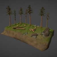 Hand painted forest trees, forest, grass, plants, logs, textures, handpaint, rocks, mushrooms, stones, mobilegame, woods, mobilegames, brushwood, handpainted, unity, low-poly, photoshop, lowpoly, hand-painted, mobile, zbrush, fantasy, modo, environment