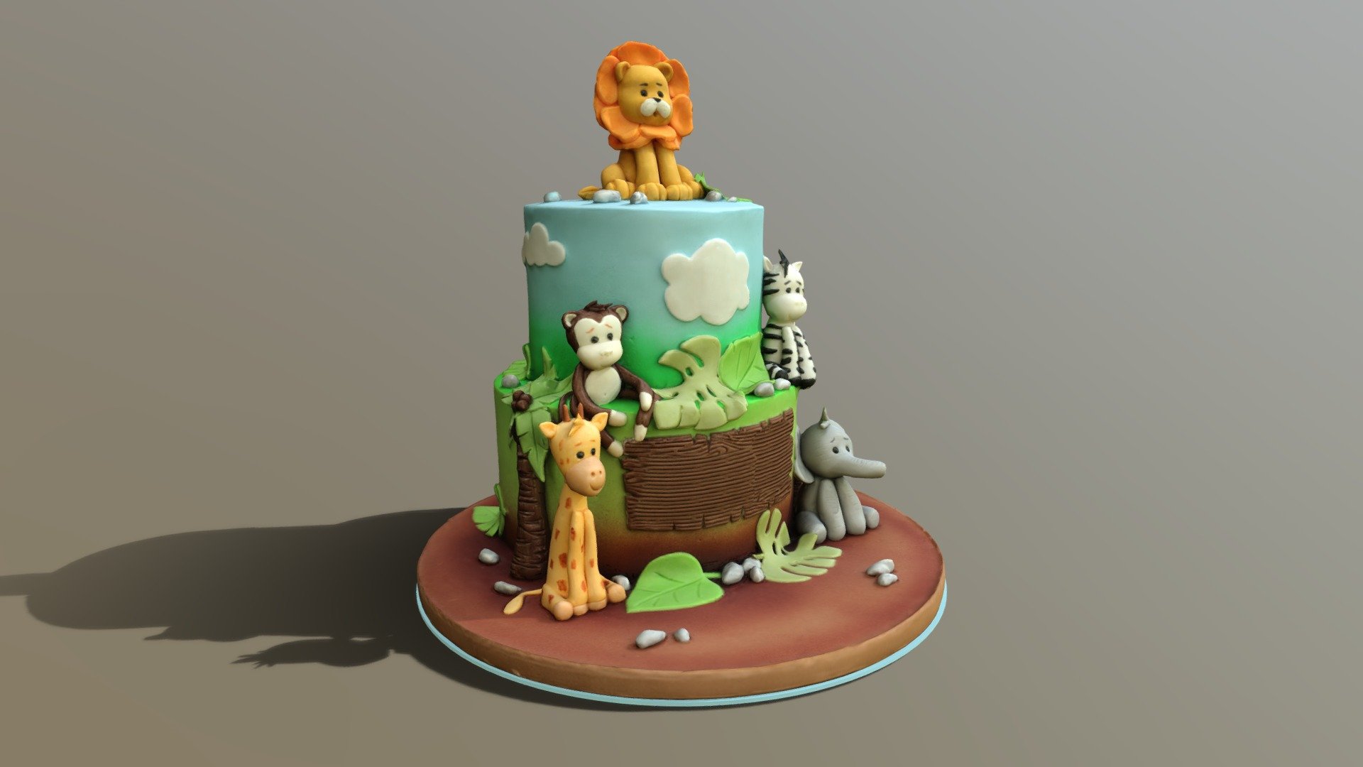 3D scan of a cool Safari Animals Cake which is made by CAKESBURG Online Premium Cake Shop in UK. You can also order real cake from this link: https://cakesburg.co.uk/collections/best-seller-2/products/safari-animals-cake-5

Textures 4096*4096px PBR photoscan-based materials Base Color, Normal, Roughness, Specular) - Cool Safari Animals Cake - Buy Royalty Free 3D model by Cakesburg Premium 3D Cake Shop (@Viscom_Cakesburg) 3d model