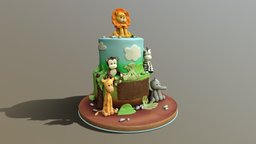 Cool Safari Animals Cake monkey, unicorn, elephant, cake, party, chocolate, mermaid, zebra, safari, birthday, lion, scanned, jungle, bakery, 3dsmax, 3dsmaxpublisher, cakesburg