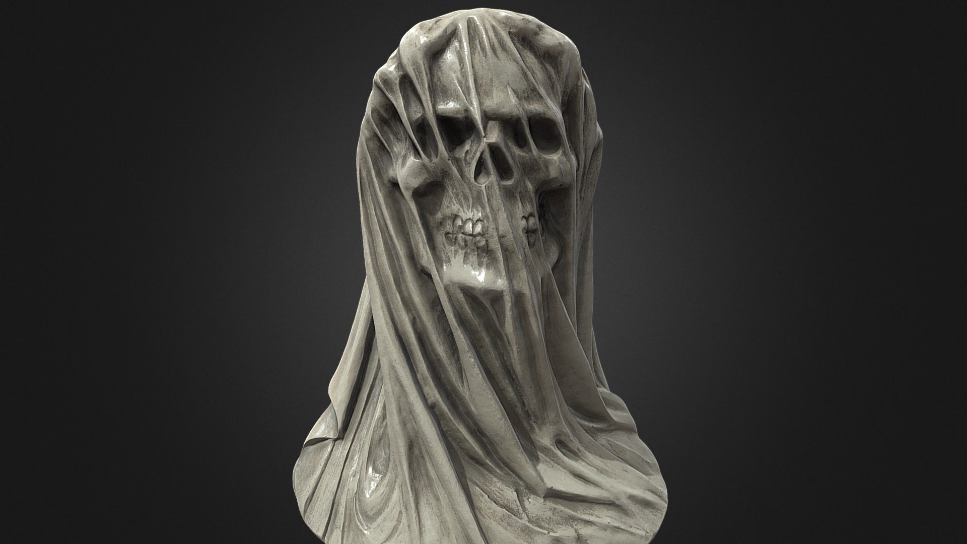 Bride Skull Bust. Halloween Decoration. 3D model made in Reality Capture using 425 images. Additional processing completed in Geomagic Wrap, InstantMeshes, Blender, Substance Designer, and Photoshop - Veiled Bride Skull Bust - Download Free 3D model by JPDV 3d model