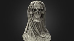 Veiled Bride Skull Bust demon, reaper, 3dscanning, bride, veil, capturingreality, skull-3d-model, realitycapture, photogrammetry, bust, skull, 3dscan, decoration, halloween, skullbust