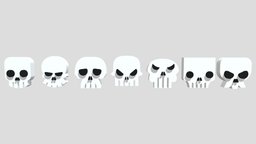 3D Skull Icon Set